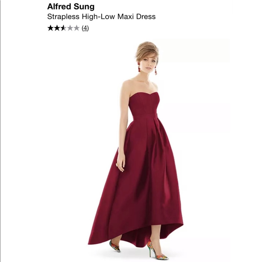 Alfred Sung
Strapless High-Low Maxi Dress